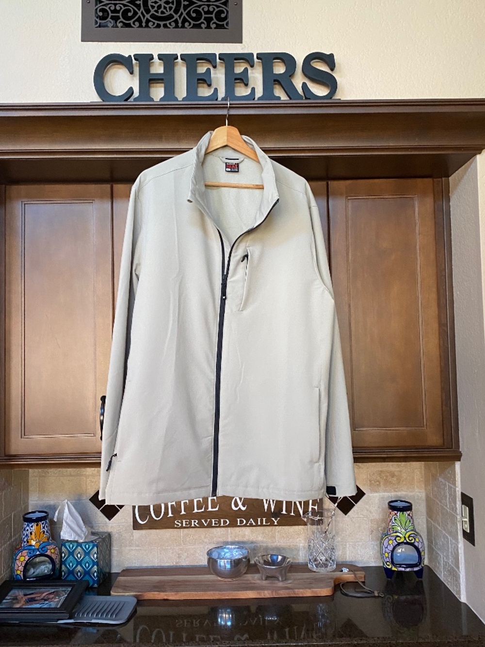 32 Degrees Heat Men’s XL Full Zip Jacket Light Beige Tan